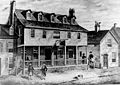Sketch of the Tun tavern in the revolutionary War.Birthplace of the Continental Marines