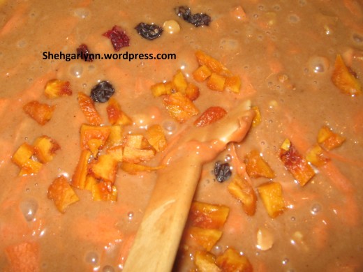 Add the fruits if you want, and nuts, and mix all together Add the fruits if you want, and nuts, and mix all together