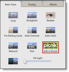 some of Picasa's feautres and tools