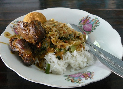 Nasi pecel (Pecel with rice)