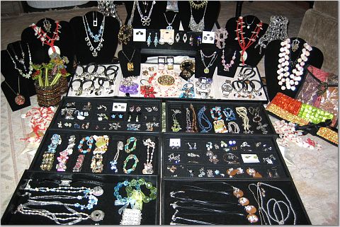Many times beautiful jewelry can be found at consignment shops.