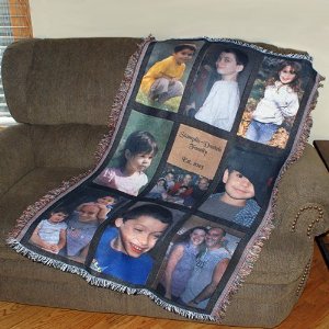 Photo Personalized Nine Panel Throw Blanket