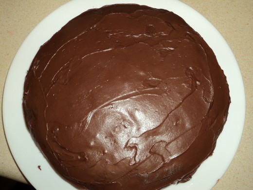 First Layer of Chocolate Frosting