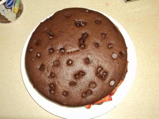 Second Cake on Top of the Strawberries