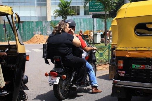 Fat lady on the bike