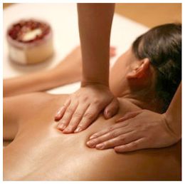 Aromatherapy essential oil woman back massage