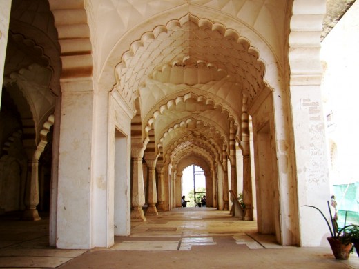 The corridor of the adjacent mosque