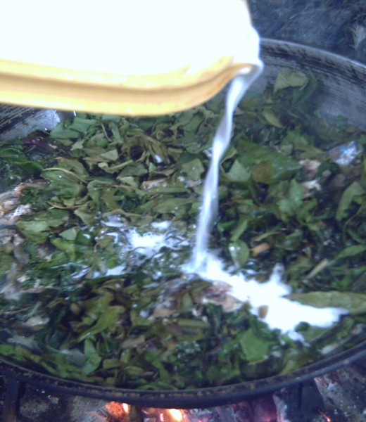 Almost Done, pouring the fresh pure coco milk