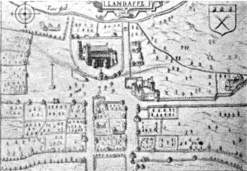 1610 map of Llandaff