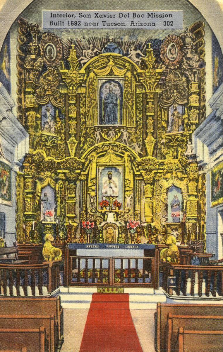 Alter of San Xavier Mission Circa 1930