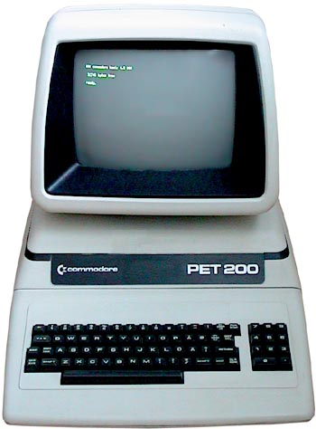 Note the proper typewrite style keyboard on the re-styled CBM PET
