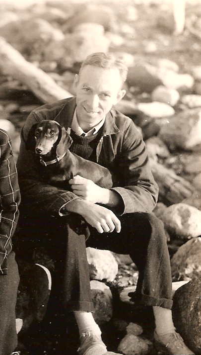 E.B. White with his dog Minnie. Image from Wikipedia