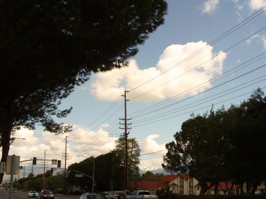 Clouds in the sky on my walk in Southern California.