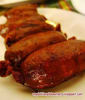 LONGGANISA - weet fatty ground pork sausage basically fried and eaten with rice in breakfast. 