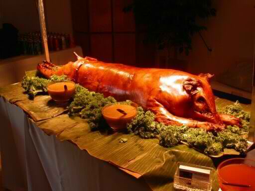 LECHON - Lechon prepared "Cebu style", also known as "Inasal" in Visayan, is characterized by a crispy outer skin and a moist juicy meat with unique taste from a blend of spices. 