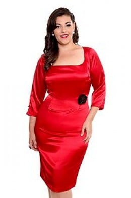 Lucky 13 - Hells Bells Red Satin Dress Internet exclusive! Look sexy in satin with this sleek red satin dress. 