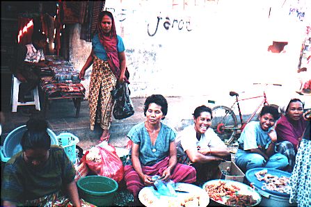 Beautiful ladies at a village market 