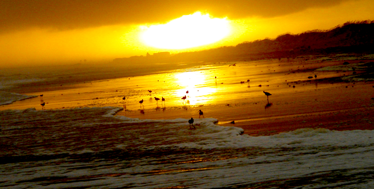 Golden sunset on the beach near Frisco, North Carolina