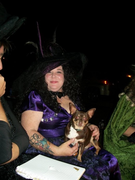 Tego and I on Halloween. Yes, I know I should be holding a black cat.