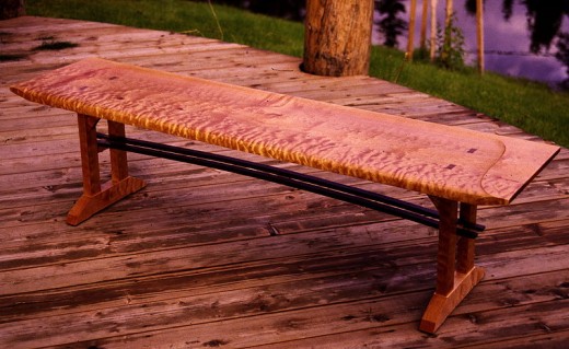 Maple wood bench