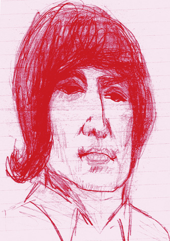 John Lennon as he appeared on the cover of the Rubber Soul album ca. 1965.