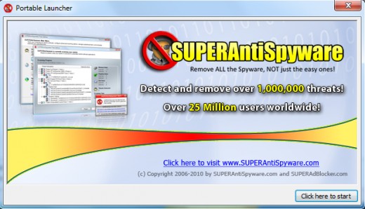 SUPERAntiSpyware Online Scanner Start