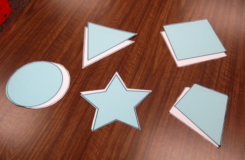Shape templates cut out.