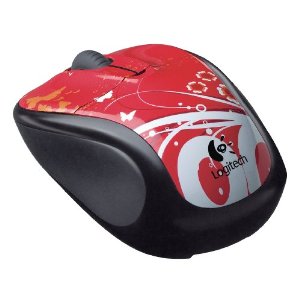 Logitech V220 Cordless Optical Mouse for Notebooks (Blush Butterfly)