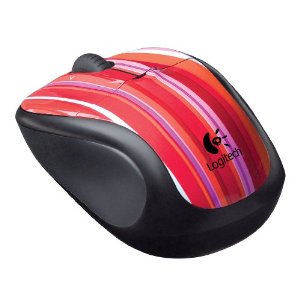 Logitech V220 Cordless Optical Mouse for Notebooks (Candy Stripe)