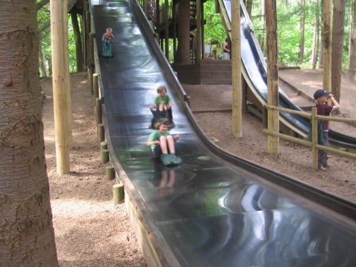 The two best slides at Bewilderwood, according to a ten year old
