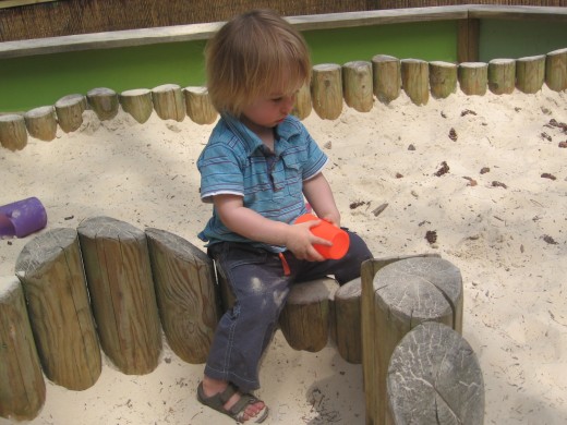 Sandpit for the little ones - all buckets and spades are provided