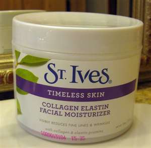 St. Ives Timeless Skin Collagen Elastin Facial Moisturizer, I love this product ! It makes your skin SO, SO soft and absorbs into your skin so it doesn't feel greasy or heavy at all. I use it all year long, in Summer I don't put it on my forehead. 