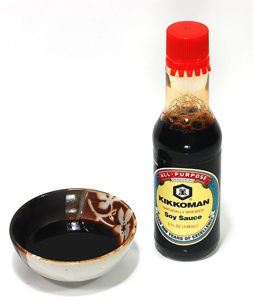 Kikoman Japanese soy sauce - Can be used for soy sauce recipe ingredient or as a condiment.  Kikoman soy sauce are sold in many grocery stores.