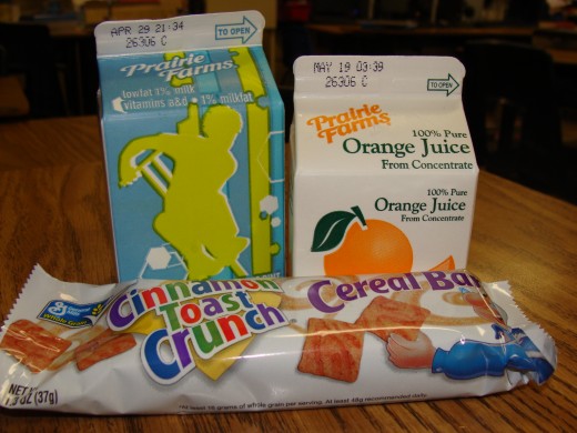 Typical breakfast options.