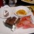 Chocolate cake, Leche Plan, fresh water melon Chocolate cake, Leche Plan, fresh water melon