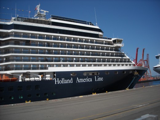 Seattle dock - my cabin was in the bottom row of windows