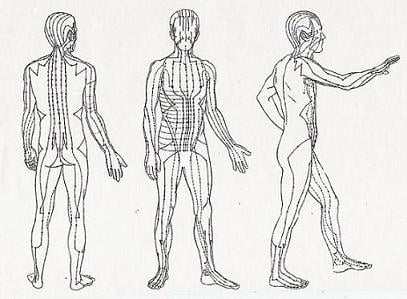 Acupuncture of meridians of Chi Life Force