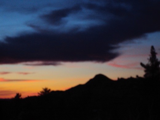 The silhouette of the Pinnacles in the San Bernardino Mountains.
