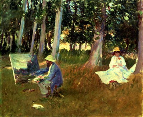 Sargent, John Singer- Monet Painting at the Edge of a Wood. The portrait was painted in the spring of 1888 at Giverny 