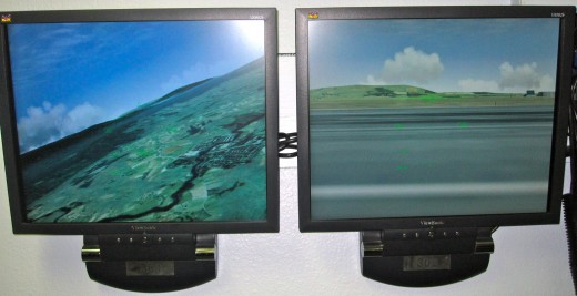 Two F-16 mission display screens.