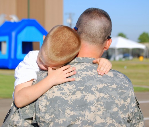 Homecoming hugs.