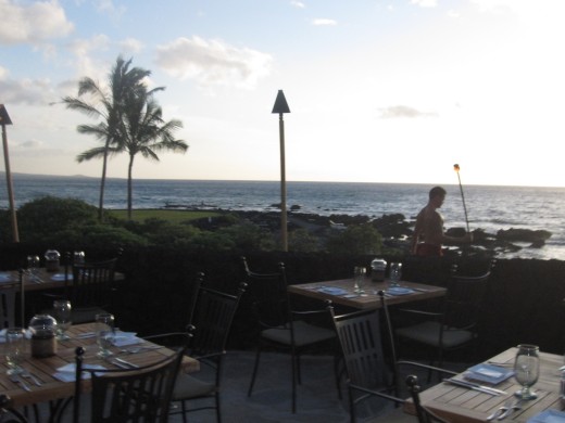 Sunset at The Kamuela Provision Company restaurant at The Hilton Waikola Village.