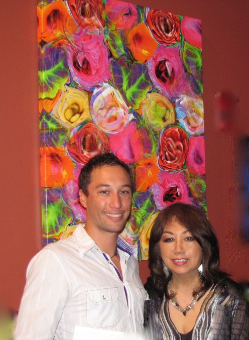 Isle Floral Collage on Giclee, at Aloha Tower art show