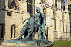 Constantine was proclaimed Emperor of Rome in York (then Eboracum) in 306AD. This statue stands in front of York Minster.