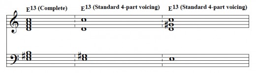Dominant 13th voicings.  The first is complete; the second, a standard incomplete voicing good for choir or ensemble, and a standard piano voicing.