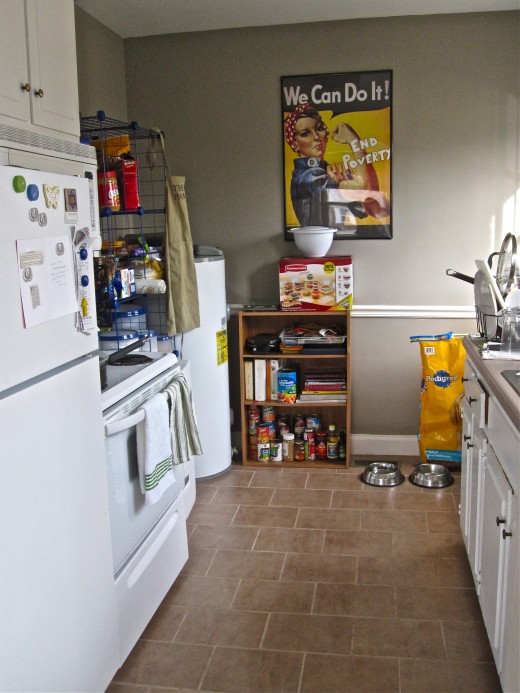 My tiny kitchen in which organizing is key to maximizing the space.