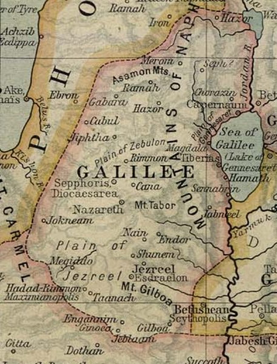 'Historical maps by William R. Shepherd'. Public domain  / copyright expired. See: http://en.wikipedia.org/wiki/File:Ancient_Galilee.jpg