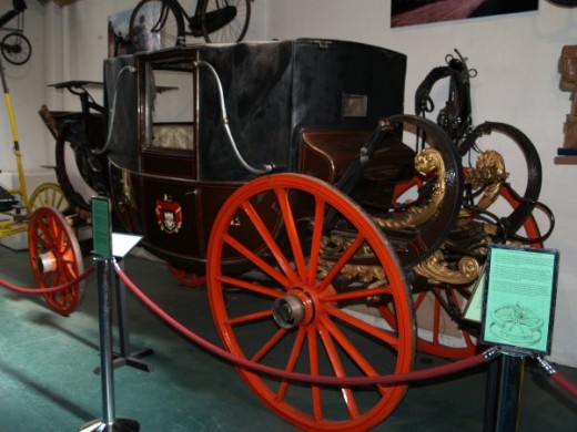 A 19th century coach on display in the museum.