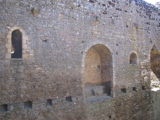 The inside wall of the keep.