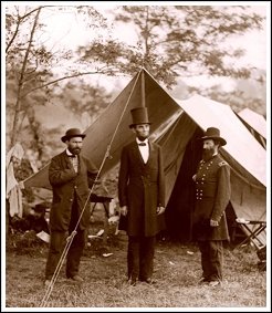 Allan Pinkerton, President Lincoln and Major General John A. McClernand 1862